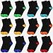 HAGOT 12 Paar Kinder Socken Jungen & Mädchen Baumwolle Kindersocken, Jungen Kindersocken, Teenager Stümpfe, Frühling und Sommer Socken mit niedlichen, Mustern Mehrfarbig, EU 35-38