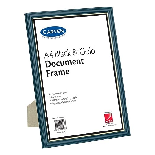 Cadre de documents A4 chic noir et or pour sublimer l'ambiance de votre bureau de direction