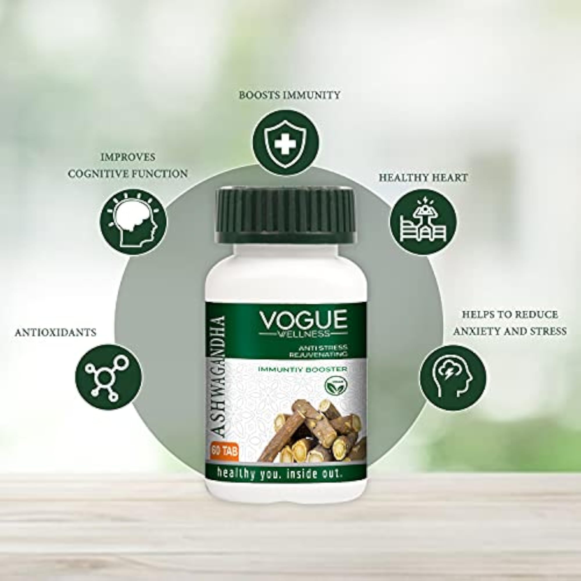 Vogue Wellness Ashwagandha Tablets 60 Tablets