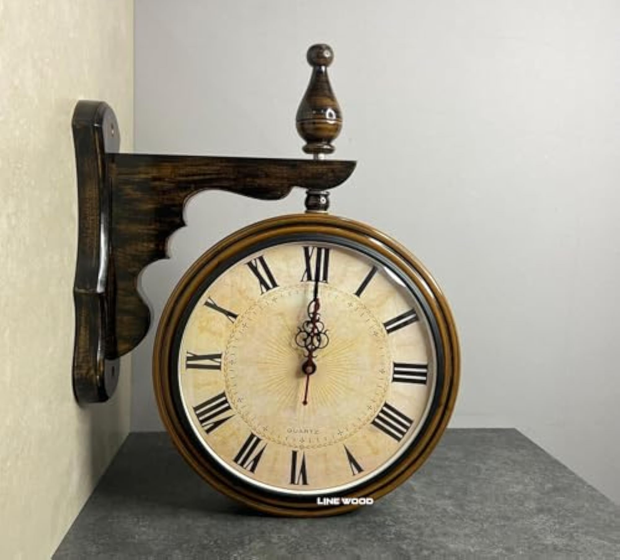 Vintage Dual-Sided Station Wall Clock