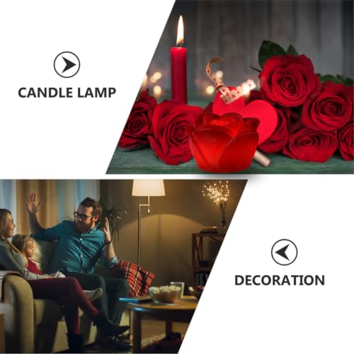 Velas de cera LED Operitacx con diseño de rosa esculpida en parafina premium 4