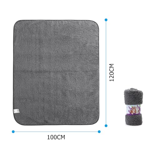 Nobleza Hundedecke Weiche Fleecedecke Waschbare Deck für Haustier Hunde Katzen Welpen Weiche Warme Matte, Grau 120 * 100cm