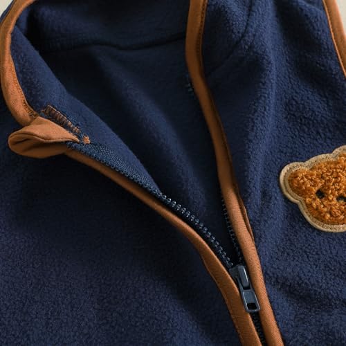Image of Toddler Baby Boy Fleece Outerwear Vests Sleeveless Zipper Jacket Solid Color Vest Coat Spring Fall Winter Clothes