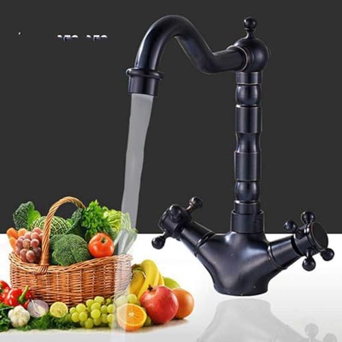 Grifo de cocina de 360 grados bimando mezcladores fríos latón antiguo europeo