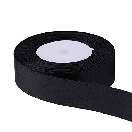 Trimming Shop 25mm Double Sided Satin Ribbon 25 Metres Roll, 100% Polyester Craft Ribbon for Gift Wrapping Bow Making, Sewing