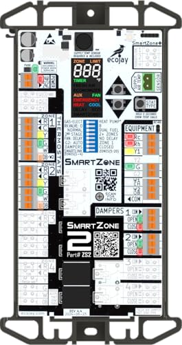 SmartZone-2: Single-Stage, 2-Zone Controller KIT w/ Temperature Sensor - Replace Honewell, ewc, zonefirst HVAC Zone Control Panels