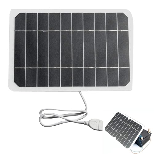 Panneau Solaire pour la Charge des Appareils | Chargeur Compact 5V 5W à Haut Rendement,Chargeur Solaire avec Port USB | pour Appareil Photo Tablette Smartphone Camping Randonnée Voyage