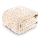 SOCHOW Sherpa Fleece Throw Blanket, All Seasons Lightweight Fuzzy Warm Super Soft Plush Blanket for Bed, Sofa and Couch, 60 x 80 inches, Cream