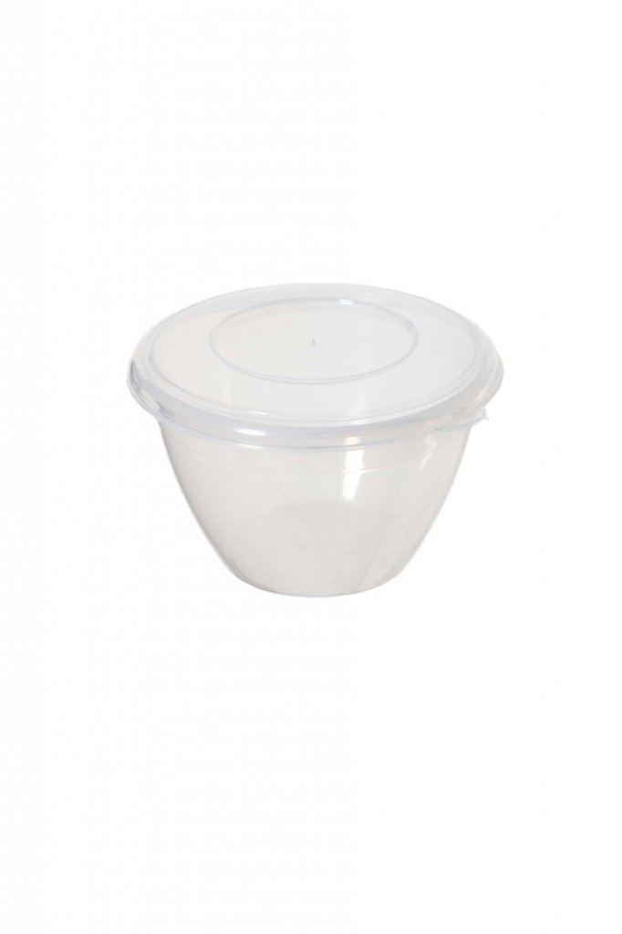 Whitefurze 0.6 Litre Pudding Bowl with Fitted Lid, Microwave Safe Round Food Storage Container, Natural Colour, Dishwasher Safe, 13.8 x 12.6 x 8.6 cm Dimensions