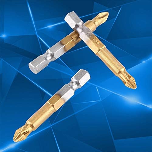Magnetic Cross Head Screwdriver Bit Set 5pcs PH2 S2 Alloy Steel Titanizing Screwdriver Bits 1/4 Inch Hex Shank 50mm/1.97" Long Anti-Skid Cross Screwdriver Bits Set