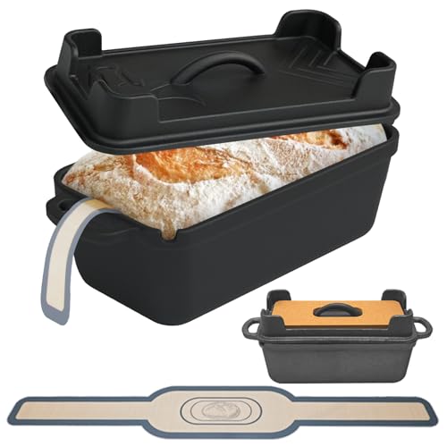 Illidan Gusseisen Brotbackform mit Deckel, 2-in-1 Broodbakvormen...