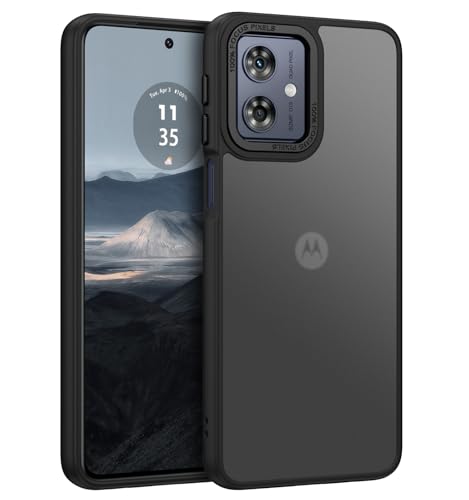 DOMAVER MOTO G64 5G/G64Y 5G ケース 半透明 耐衝撃 滑り止め 黄ばみなし 傷に強い背面 ストラップホール付き 画面レンズ保護 指紋防止 モトg64/g64Y スマホケース 6.5インチ ブラック