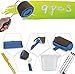 TOURACE® 9Pcs/Set Paint Roller Kit with Sticks Paint Roller Pro Transform Your Room in Just Minutes Quickly Decorate Runner Tool Painting Brush Set