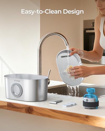 Invengo Katzenbrunnen Edelstahl, Trinkbrunnen für Katze mit 2 Trinkstellen, LED-Anzeige, Wasserstandsanzeige und 5-Fach Filtersystem - Leiser Trinkbrunnen für Katzen und Kleine Hunde, 2.2L