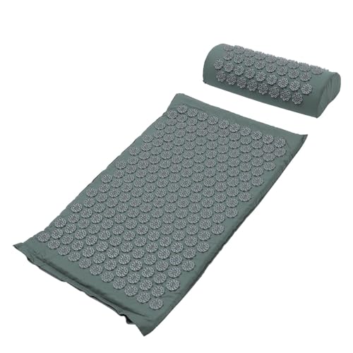 Tapis de massage acupression dos et cervicales en coton avec coussin massant