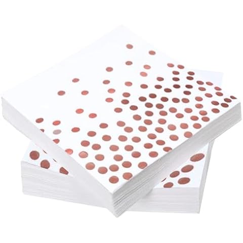 INHEMING 48 pcs Rose Gold Party Napkins Cover