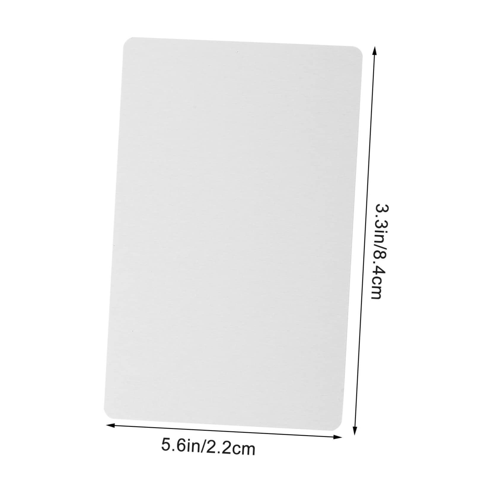 100 Stück Weiße Aluminiumlegierung Visitenkarten mit Abgerundeten Ecken | 0, 21 Mm Stärke, Blanko für Gravur, 3, 4x2, 1 Zoll Format, für Namenskarten und Karten
