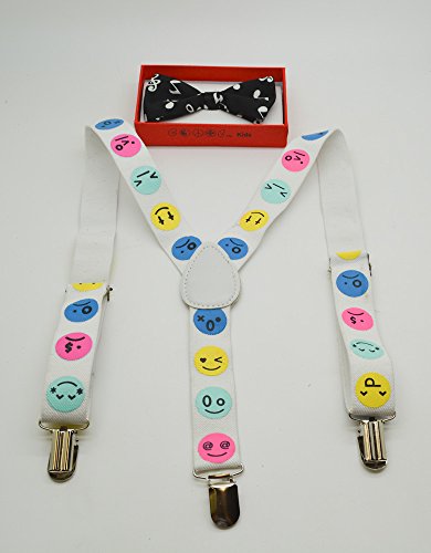 Cute Suspender and Black Music Notes Bow Tie for Toddler Baby Boys Girls