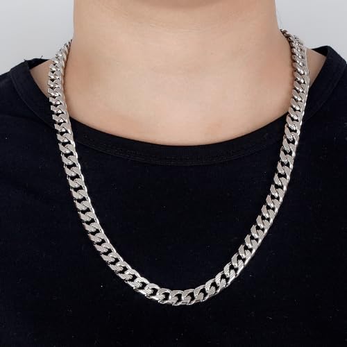 Men Italian 925 Sterling Silver Necklace 8-10-12MM Solid Miami Cuban Link Chain 18 "20" 22 "24" 26" 28 "30 "Man Women Jewelry Gift4