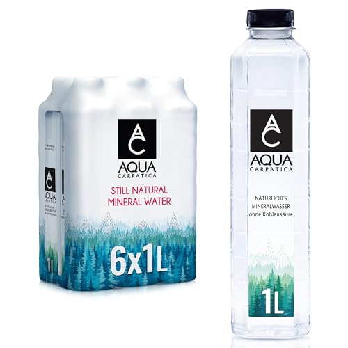 AQUA CARPATICA natürliches Mineralwasser, 6 x 1 Liter, Mit Natürlichen Elektrolyten, 100% Recycelbar, BPA Frei, Perfekt für die Zubereitung von Babynahrung