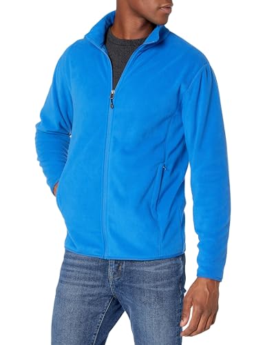 Amazon Essentials Herren Fleecejacke mit durchgehendem Reißverschluss (in Big und Tall erhältlich), Kobaltblau, XL