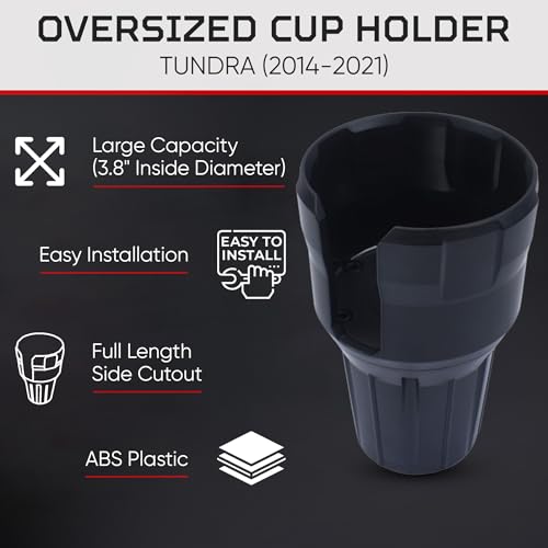 Portavasos sobredimensionado para Tundra 2014-2021 ABS negro miniatura 4