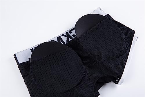 Jockmail Mens Underwear Boxer Mesh Mens Padded Underwear Boxer With Hip Pad Men's Boxers Black #TOP5