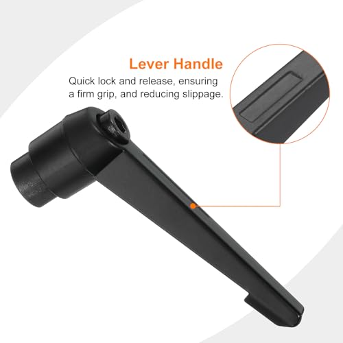 Image of uxcell 2Pcs M12 Adjustable Knobs Handle Female Thread Push Button Ratchet Quick Release Locking Rotating Bolt for Lathe Machinery, Black