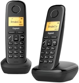 Gigaset A170 Duo - cordless DECT phone with two handsets - great sound quality - hands-free talking - easy menu navigation - speed dial keys - graphic display, black