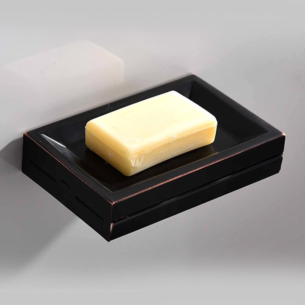 Nordic - Cesta de jabón de almacenamiento de ducha de baño para hotel, inodoro, montaje en la pared, jabonera sin perforaciones, para cocina, fregadero, baño, ducha, tapa de bambú montada en la pared