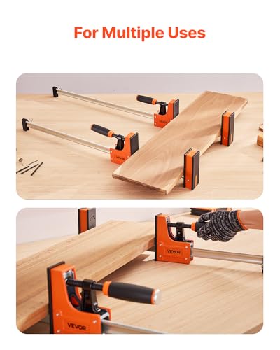 Image of VEVOR Bar Clamps for Woodworking, 2-Pack 36 inch Parallel Clamp Set, F-Clamp with 1500 lbs Load Limit, Even Pressure, High-strength Plastic and Carbon Steel, for Woodworking Metal Working, Orange
