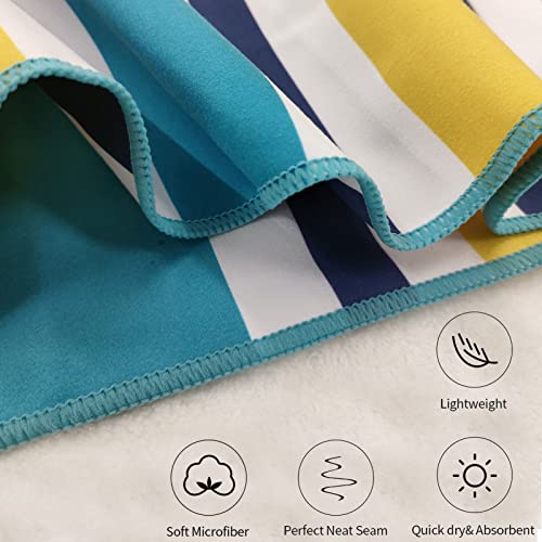 VL-Pack-of-2-Beach-Towel-Cabana-Stripes-For-Travel-Swimming-Camping-Holiday-Super-Absorbent-Quick-Dry-Sand-Free-Compact-Lightweight-100-Microfiber-Materials-90x180cm-Pink-Stripes