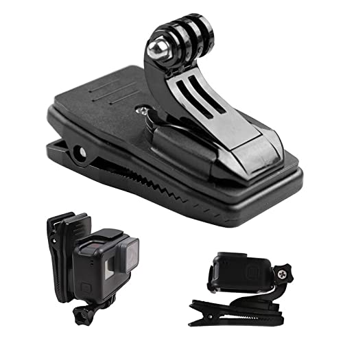 Image of BKN New 360 Degree Rotatable Backpack Clamp J Hook Mount Adapter for GoPro Hero 9, 8, 7, 6, 5, Yi, 4K, Eken, H9, Sjcam, Sj9, Go Pro, Accessory