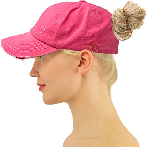 Image of C.C Ponytail Criss Cross Messy Buns Ponycaps Baseball Cap Dad Trucker Mesh Hat