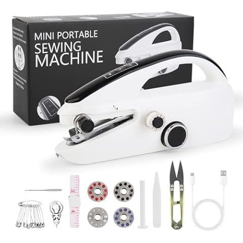 Inspack Handheld Sewing Machine for Beginners,Hand Held Heavy Duty Kit for Adults, Portable Sawing Machines, Mini Stiching Machine for DIY Clothes & Hemming, Electric Small Sewing Stapler Cover
