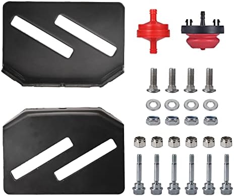 Mikatesi 532174762 LH Left & 532436125 RH Right SnowBlower Slide Skid Plate Shoes 2 Pack for Husqvarna Poulan Craftsman with Mounting Hardware 588077501 Shear Pin Primer Bulb Fuel Filter Kit