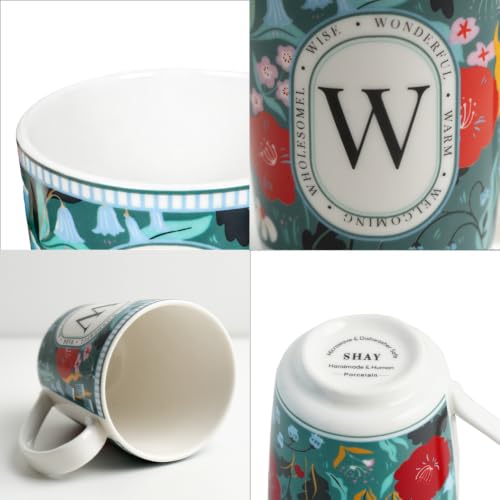 Image of Shay Alphabet Mug 300ml, Letter W Printed Coffee Mug for Girls, Boys, Friends | Ceramic Mug |Glossy Finish | Ceramic Coffee Cup | Porcelain | Microwave Safe (Alphabet Mug -W)
