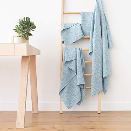 Serviettes de Toilette Lin Bleu Marin Francesca | Parfaites pour la Routine Visage - 5