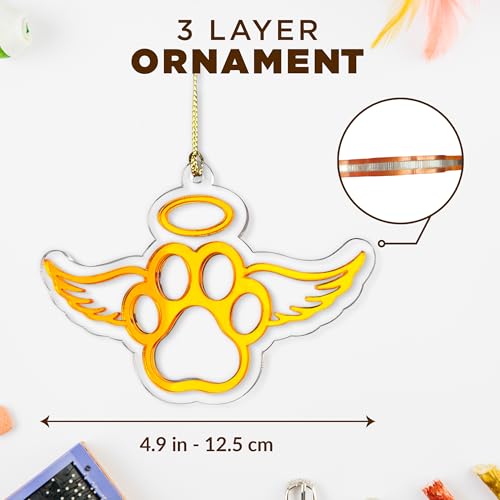 Dog Memorial Gifts for Loss of Dog, Loss of Pet Sympathy Gift Dog, Passing Away Remembrance Memory Ornaments for Dog Lovers, Pet Memorial Gifts for Dogs, Dog Paw with Angel Wings, Hanging Ornament Dog Memorial Gifts for Loss of Dog, Loss of Pet Sympathy Gift Dog, Passing Away Remembrance Memory Ornaments for Dog Lovers, Pet Memorial Gifts for Dogs, Dog Paw with Angel Wings, Hanging Ornament