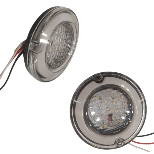Feu arrière LED 12 V vintage de 95 mm rond pour customisation de side-car