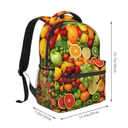 PHAYAH Brightly Colored Vegetables Pattern Backpack 15.7" Simple Bag For Everyone With 1 Main Compartment, Front Utility Pocket2