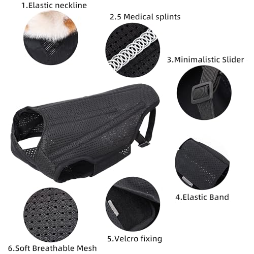 Image of ETIAL IVDD Back Brace for Dogs, Pet Dachshund Back Supporting Vest, Canine Dog Back Bracer for Puppy with Arthritis, Herniated Disc, Back Pain, Spinal Surgical Recovery and Rehabilitation (L)