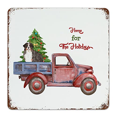 Panneau de Noël en aluminium berger allemand décoration murale rurale