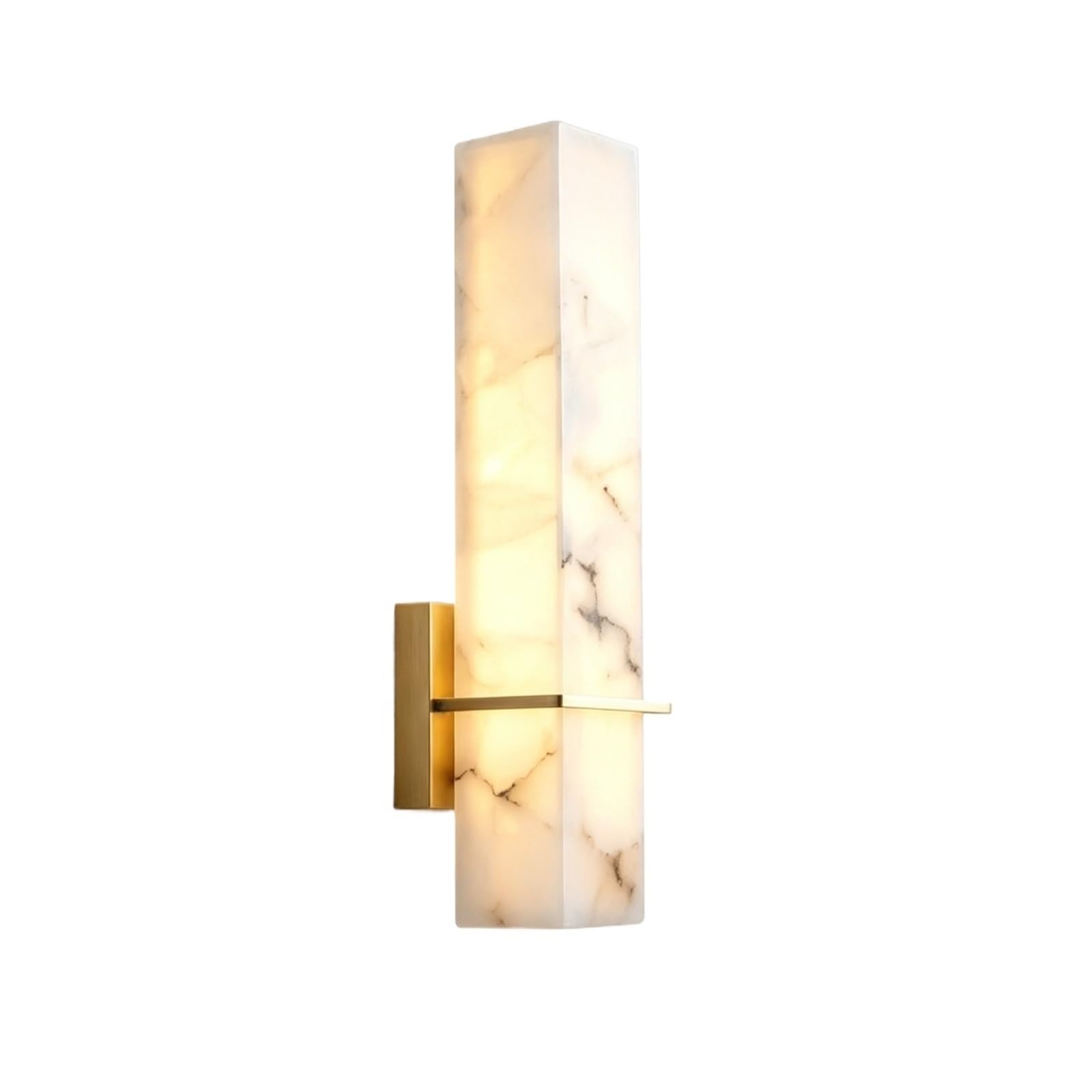 LUOYAOB Gold Alabaster Wall Sconce Linear Brass Marble Vanity Light