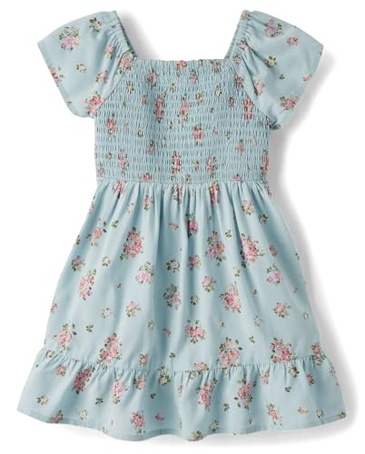 The Children's Place,Baby Girls,and Toddler Short Sleeve Casual Dresses,Dusky Blue,5 Years,