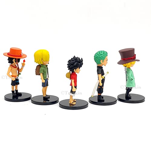 Image of Trunkin One Piece Small Set Of 8 Anime Rubber Action Figures Nami Ace Sanji Roronoa Zoro Monkey D Luffy Collection Model Weeb Manga Collectible Figurines,Multicolor