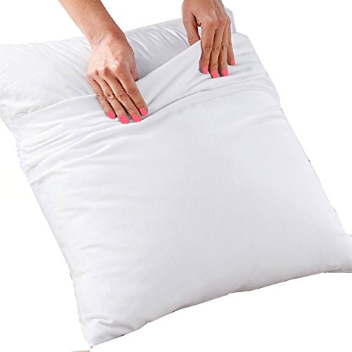 MCTISSUS Protège taie d'oreiller Blanc Elise 60 cm x 60 cm Coton Cover