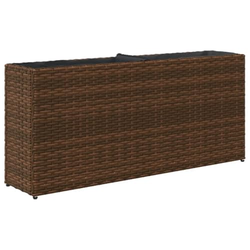 Bac à fleurs rectangulaire marron 90 cm avec sacs pour balcon et extérieur - 8