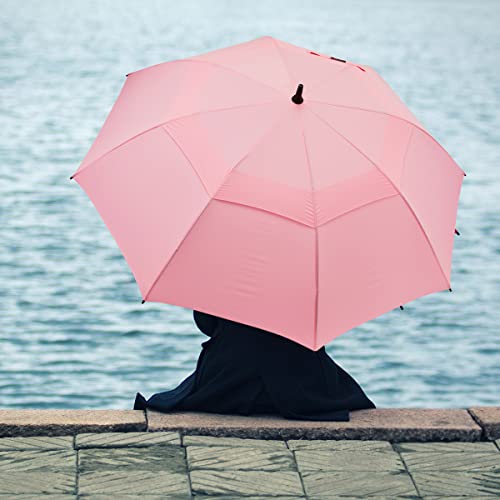 Image of G4Free 47 /54 /62 /68 Inch Automatic Open Golf Umbrella Oversize Extra Large Double Canopy Vented Windproof Waterproof Stick Umbrellas