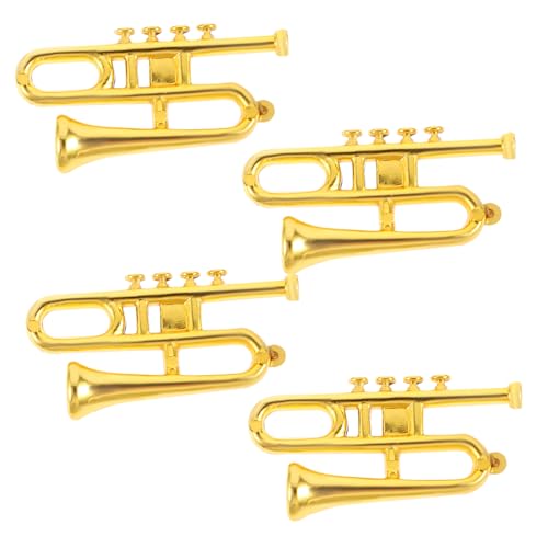 LRXIYODE 4 Stück Teiliges Miniatur Musikinstrumente Dekorative Accessoires für Puppenhäuser Detailreiche Modelle für Kreative Szenen und Rollenspiele für Foto Requisiten und Heimdekoration